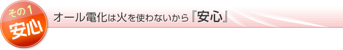 魅力１安心！オール電化は火を使わないから『安心』